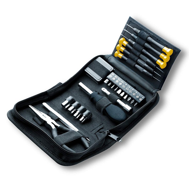 ALLIED Mini Tool Set, 25 pc Tool Kit, Precision Screwdriver Set, Long Reach Tweezers, Needle Nose Pliers, Sockets with Driver Handle and Interchangeable Bits - Image 1